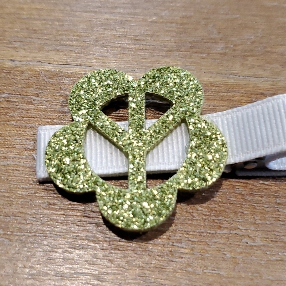 NWT Peace Glitter Hair Clippies - Picture 4 of 8